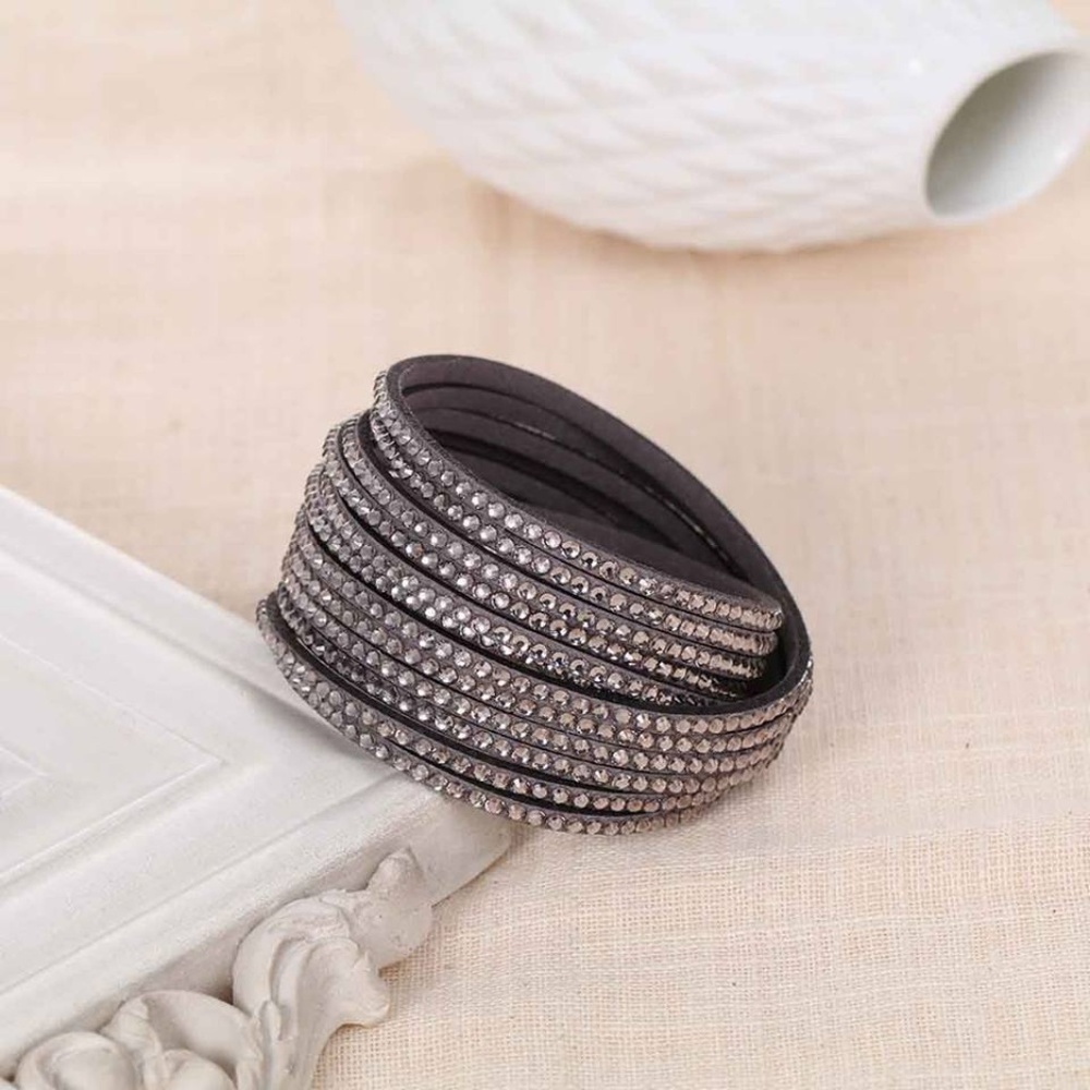 Grey Double Wrap Bracelet